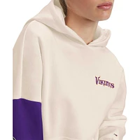 Sweat à capuche Tommy Hilfiger crème/violet Minnesota Vikings Harriet pour femmes