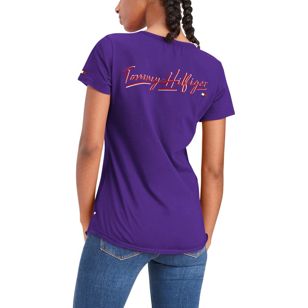 Women's Tommy Hilfiger Purple Minnesota Vikings Riley - V-Neck T-Shirt