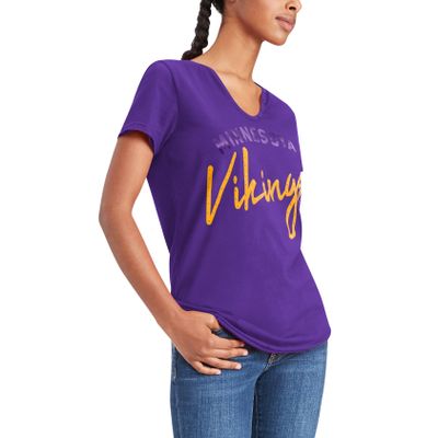 Women's Tommy Hilfiger Purple Minnesota Vikings Riley - V-Neck T-Shirt