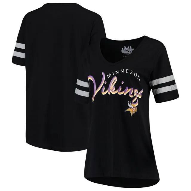 Minnesota Vikings Touch Women's Triple Play V-Neck T-Shirt - Black