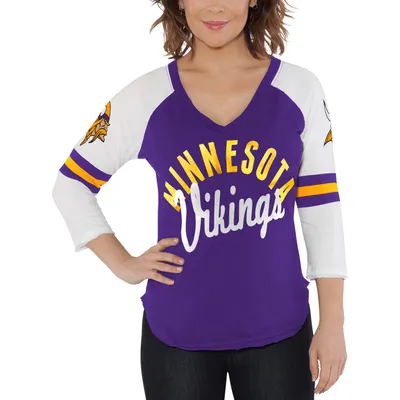 Minnesota Vikings Nike Women's Fashion 3/4-Sleeve Raglan T-Shirt - Purple