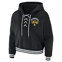 Sweat à capuche lacets noir pour femme WEAR by Erin Andrews des Minnesota Vikings