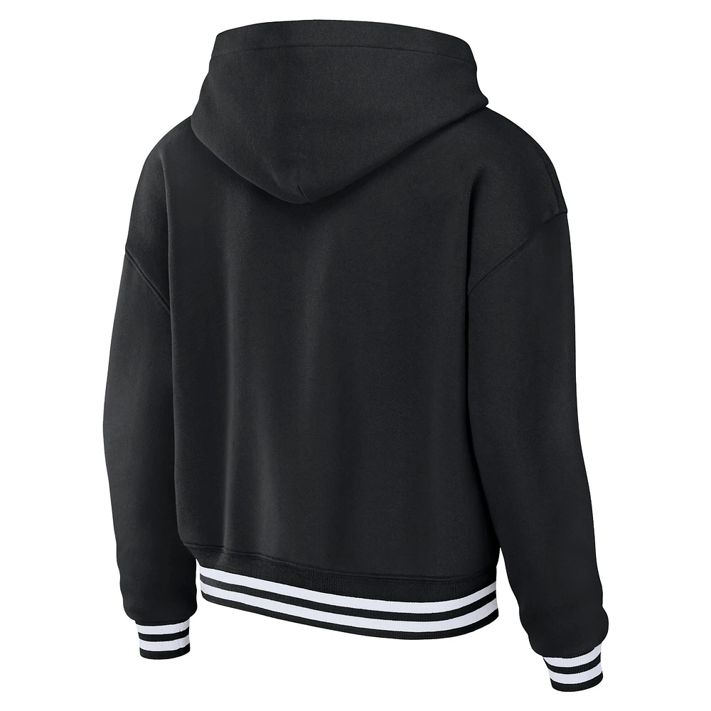 Sweat à capuche lacets noir pour femme WEAR by Erin Andrews des Minnesota Vikings