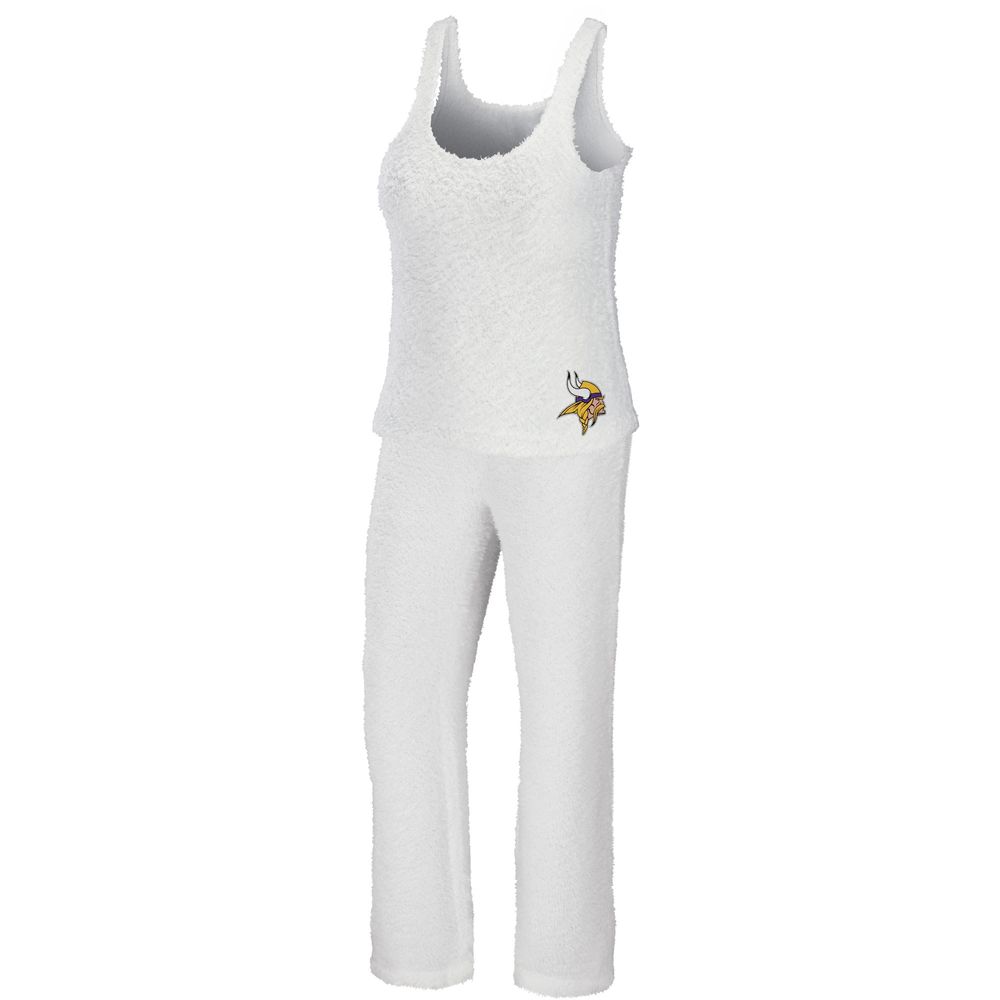 Women's WEAR by Erin Andrews Cream Minnesota Vikings Cozy Scoop Neck Tank Top & Pants Sleep Set