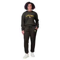 Women's WEAR by Erin Andrews  Cream Minnesota Vikings Knitted Tri-Blend Long Sleeve T-Shirt & Pants Lounge Set