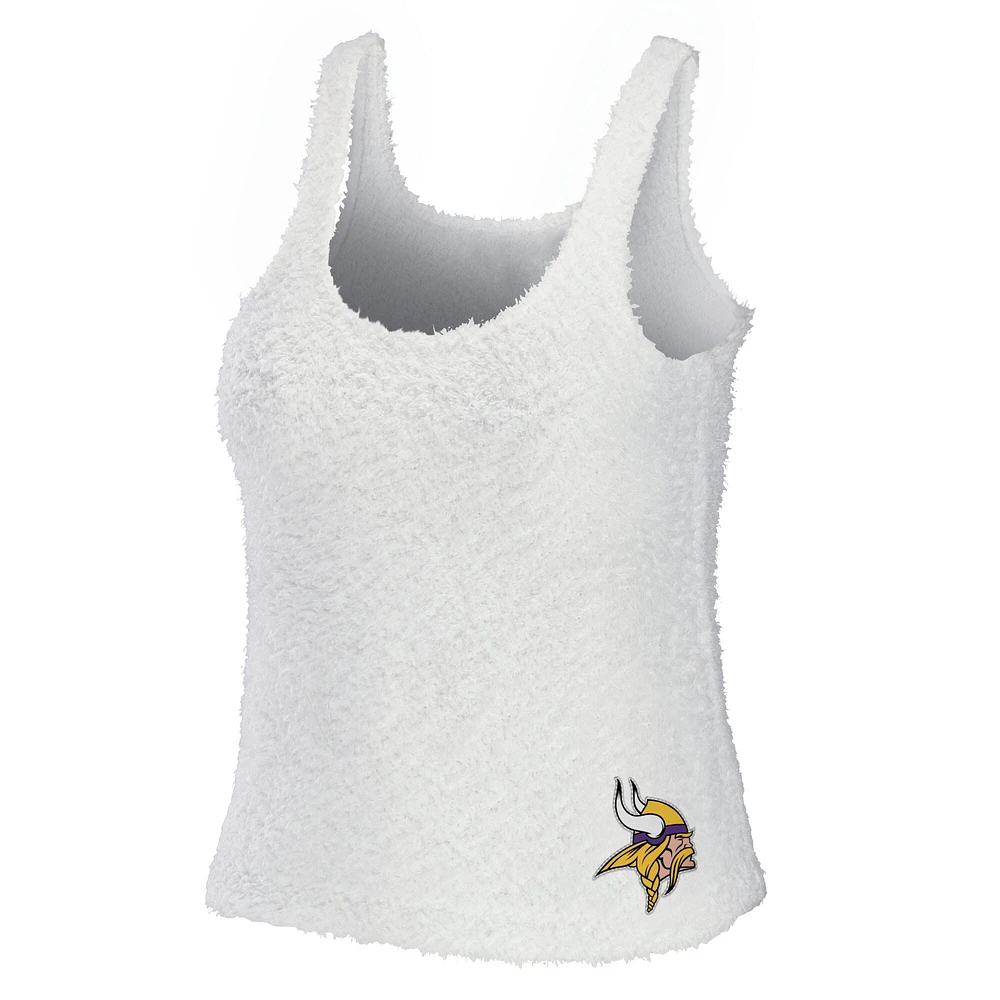 Women's WEAR by Erin Andrews Cream Minnesota Vikings Plus Cozy Scoop Neck Tank Top & Pants Set