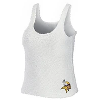 Women's WEAR by Erin Andrews Cream Minnesota Vikings Plus Cozy Scoop Neck Tank Top & Pants Set