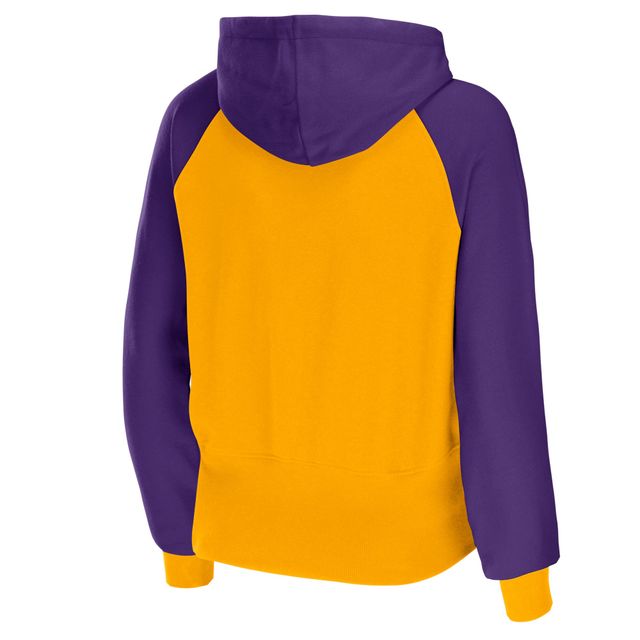 Women's Wear by Erin Andrews Purple Minnesota Vikings Plus Size Colorblock Long Sleeve T-Shirt