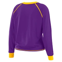 Women's WEAR by Erin Andrews Purple/Gold Minnesota Vikings Tie-Front Long Sleeve Top