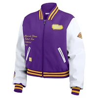 Women's WEAR by Erin Andrews  Purple/White Minnesota Vikings Varsity Full-Zip Jacket