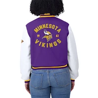 Women's WEAR by Erin Andrews  Purple/White Minnesota Vikings Varsity Full-Zip Jacket