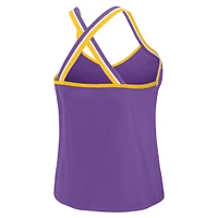 Women's WEAR by Erin Andrews Purple Minnesota Vikings Cross Strap Tri-Blend Tank Top