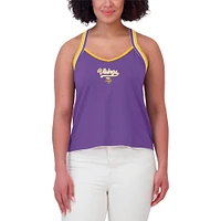 Women's WEAR by Erin Andrews Purple Minnesota Vikings Cross Strap Tri-Blend Tank Top