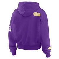 Sweat à capuche zippé taille plus violet WEAR by Erin Andrews pour femme avec patch Minnesota Vikings