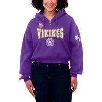 Sweat à capuche zippé taille plus violet WEAR by Erin Andrews pour femme avec patch Minnesota Vikings