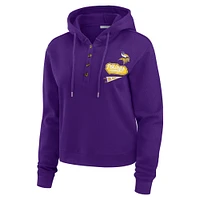 Pull à capuche gaufré violet grande taille pour femme WEAR by Erin Andrews des Minnesota Vikings