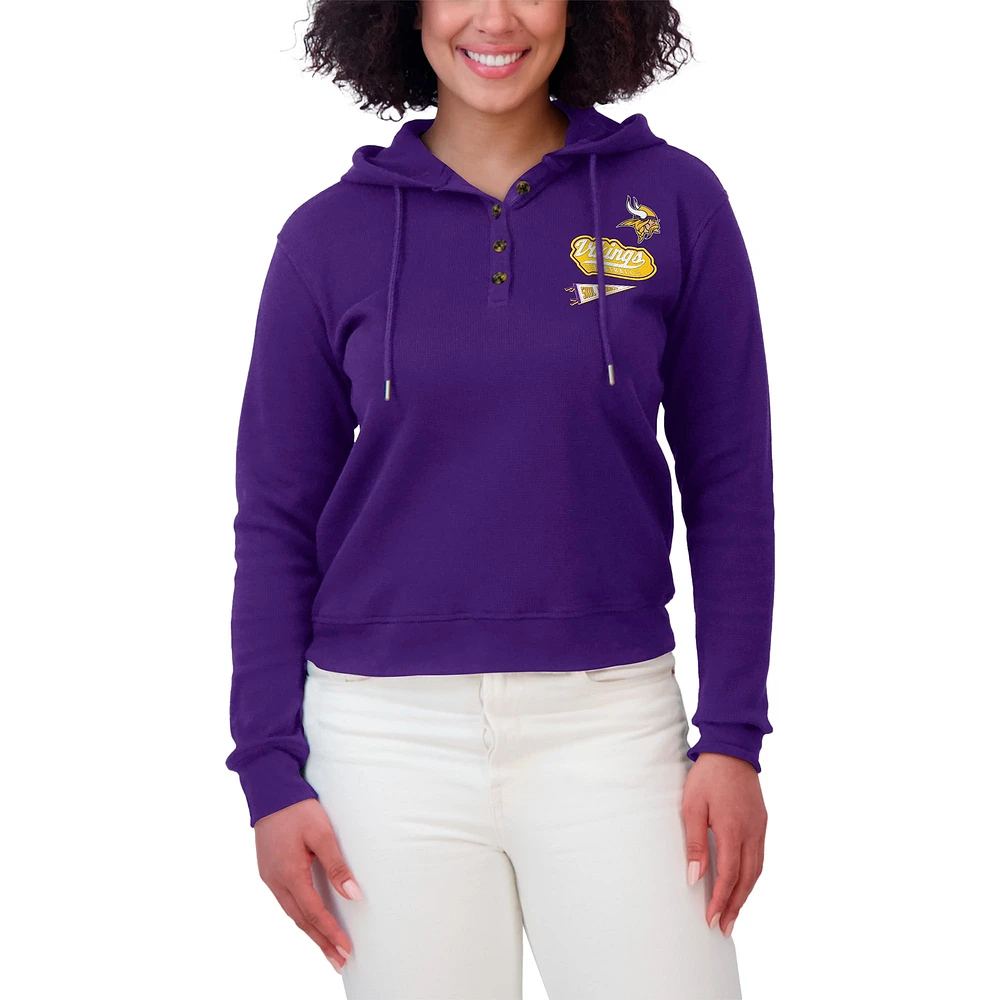 Women's WEAR by Erin Andrews  Purple Minnesota Vikings Plus Waffle Hoodie Pullover Top