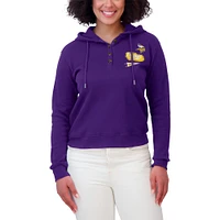 Pull à capuche gaufré violet grande taille pour femme WEAR by Erin Andrews des Minnesota Vikings