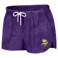 Women's WEAR by Erin Andrews Purple Minnesota Vikings Tie-Dye Cropped Pullover Sweatshirt & Shorts Lounge Set