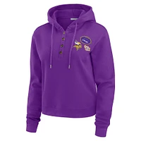 Women's WEAR by Erin Andrews  Purple Minnesota Vikings Waffle Hoodie Pullover Top