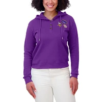 Women's WEAR by Erin Andrews  Purple Minnesota Vikings Waffle Hoodie Pullover Top