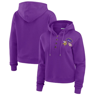 Sweat à capuche gaufré violet pour femme WEAR by Erin Andrews des Minnesota Vikings