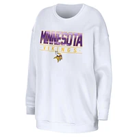 Women's WEAR by Erin Andrews White Minnesota Vikings Domestic Pullover Sweatshirt
