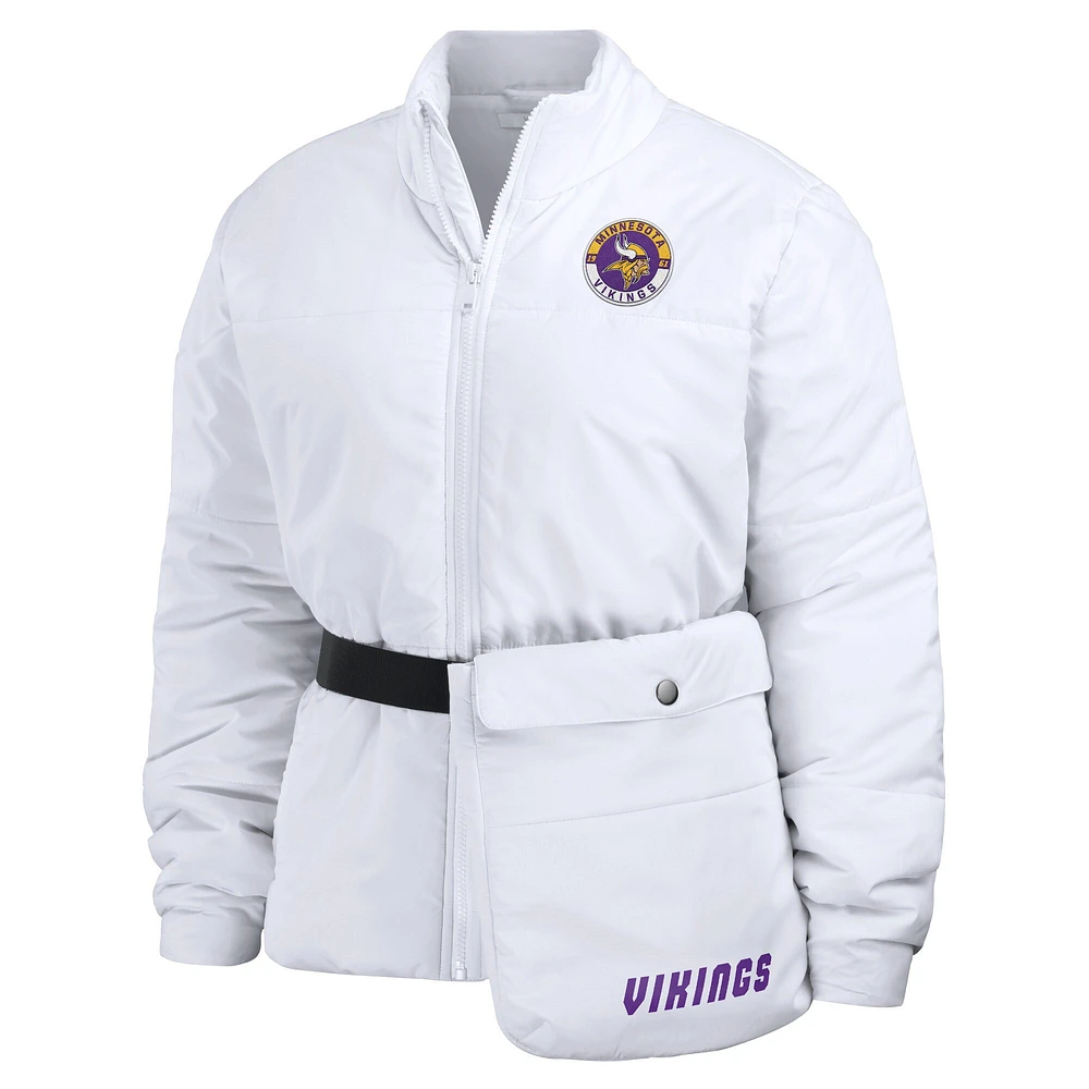 Doudoune zippée complète pliable blanche WEAR by Erin Andrews pour femme des Minnesota Vikings