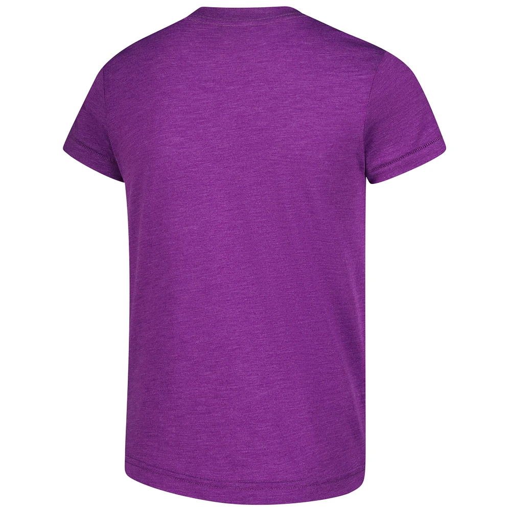 T-shirt violet a trois mélanges Just Kid des Minnesota Vikings, hommage aux jeunes