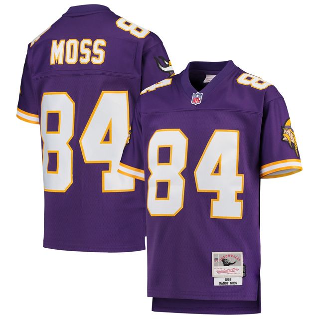 Maillot de joueur retraité Mitchell & Ness Randy Moss violet Minnesota Vikings 1998 Legacy pour jeunes