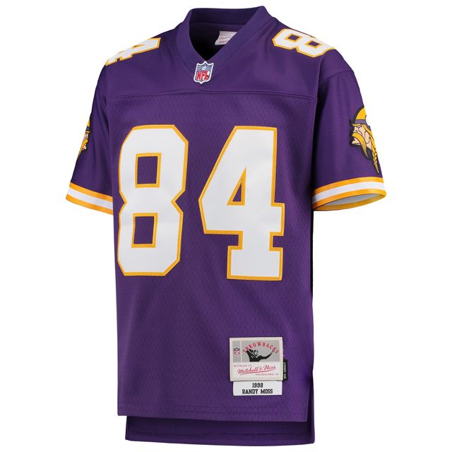 Maillot de joueur retraité Mitchell & Ness Randy Moss violet Minnesota Vikings 1998 Legacy pour jeunes