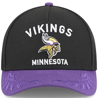 Youth New Era Black/Purple Minnesota Vikings 2025 NFL Draft 9FORTY A-Frame M-Crown Adjustable Hat
