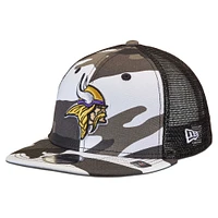 Youth New Era Camo/Black Minnesota Vikings Trucker 9FIFTY Snapback Hat