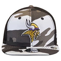 Youth New Era Camo/Black Minnesota Vikings Trucker 9FIFTY Snapback Hat