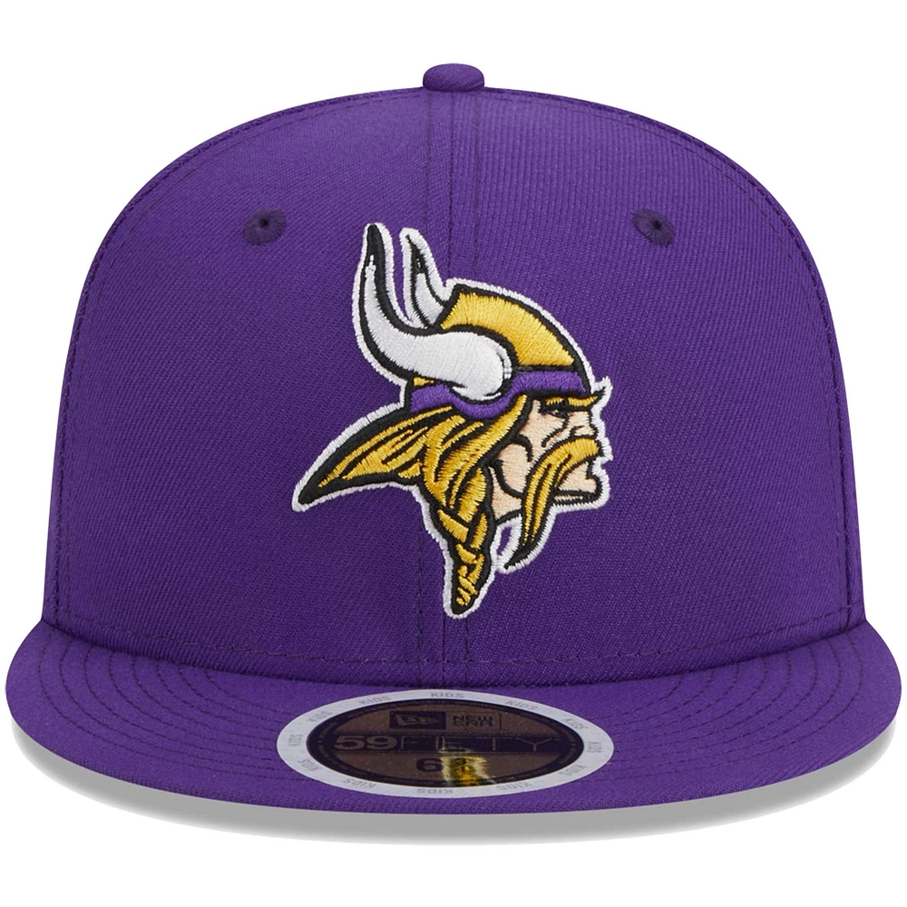 Youth New Era Purple Minnesota Vikings  Main 59FIFTY Fitted Hat