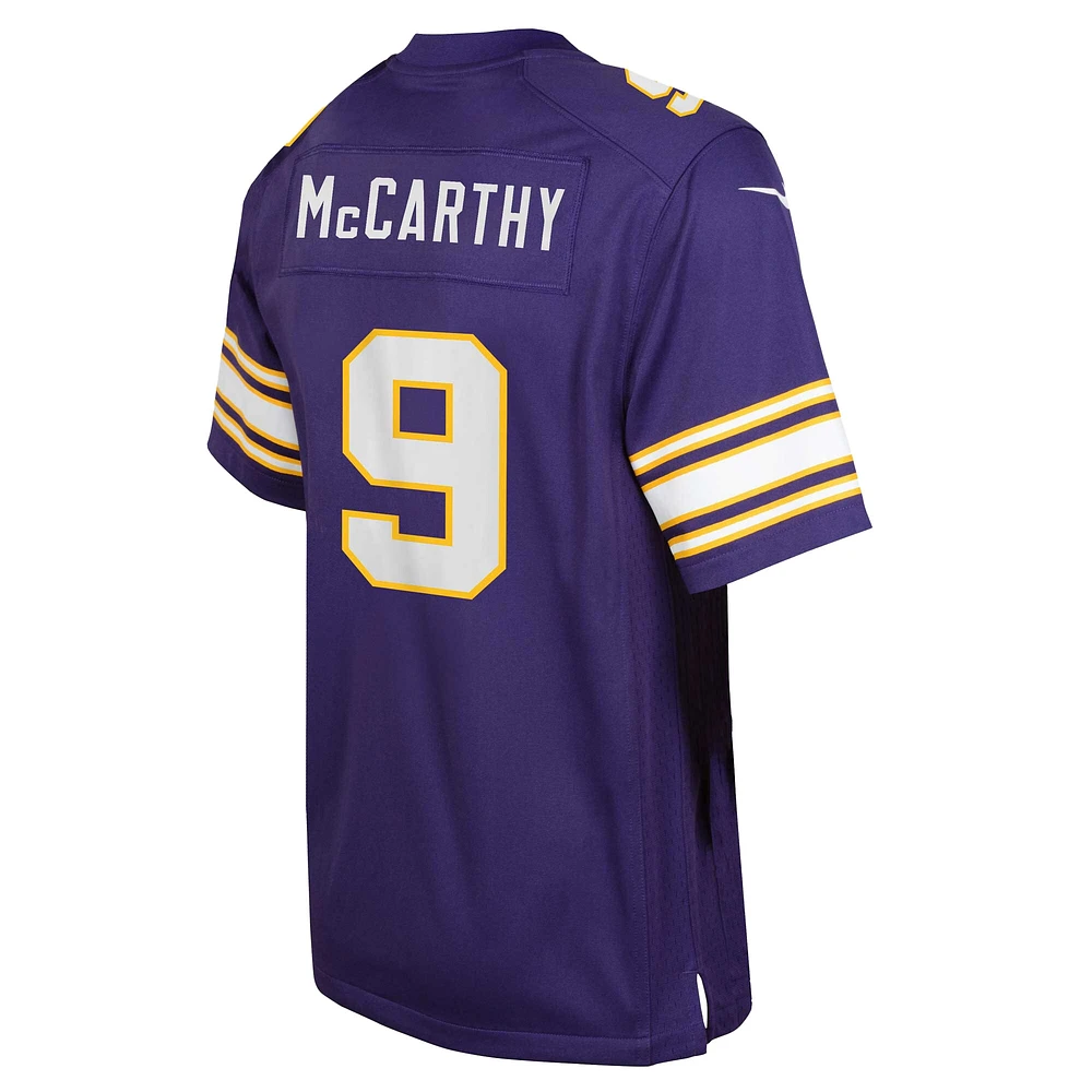Youth Nike J.J. McCarthy Purple Minnesota Vikings Alternate Game Jersey