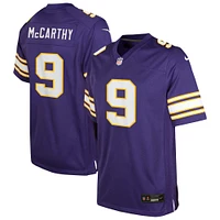 Maillot de jeu classique joueur alternatif violet Nike J.J. McCarthy pour jeunes des Minnesota Vikings