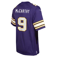 Maillot de jeu classique joueur alternatif violet Nike J.J. McCarthy pour jeunes des Minnesota Vikings