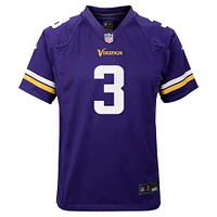 Maillot de jeu joueur l'équipe Nike Jordan Addison violet des Minnesota Vikings pour jeunes