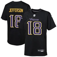 Maillot de jeu Nike Justin Jefferson Carbon Black Minnesota Vikings Fashion Game pour jeunes