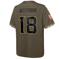 Youth Nike Justin Jefferson Olive Minnesota Vikings Salute To Service Player Limited Jersey