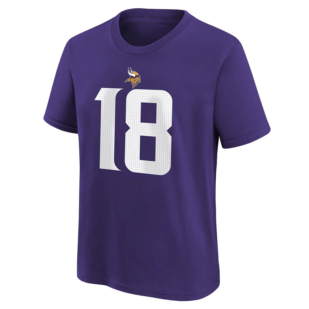 Youth Nike Justin Jefferson Purple Minnesota Vikings Player Name & Number T-Shirt