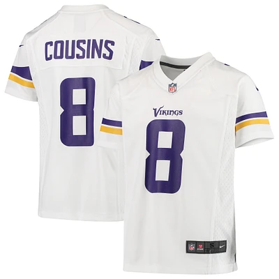 Maillot de match Nike Kirk Cousins ​​pour jeunes des Vikings du Minnesota, blanc