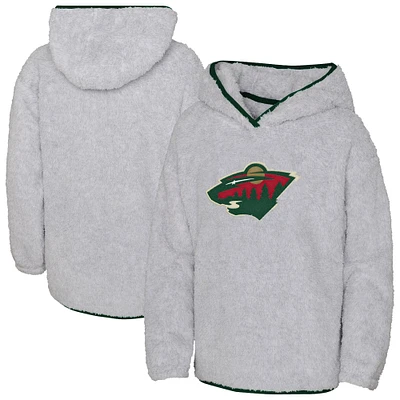 Sweat à capuche en polaire Ultimate Teddy gris chiné pour filles du Minnesota Wild