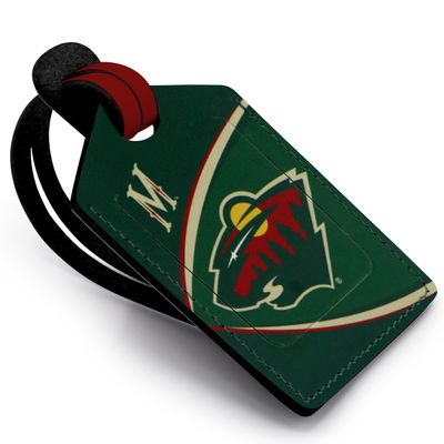 Green Minnesota Wild Personalized Leather Luggage Tag