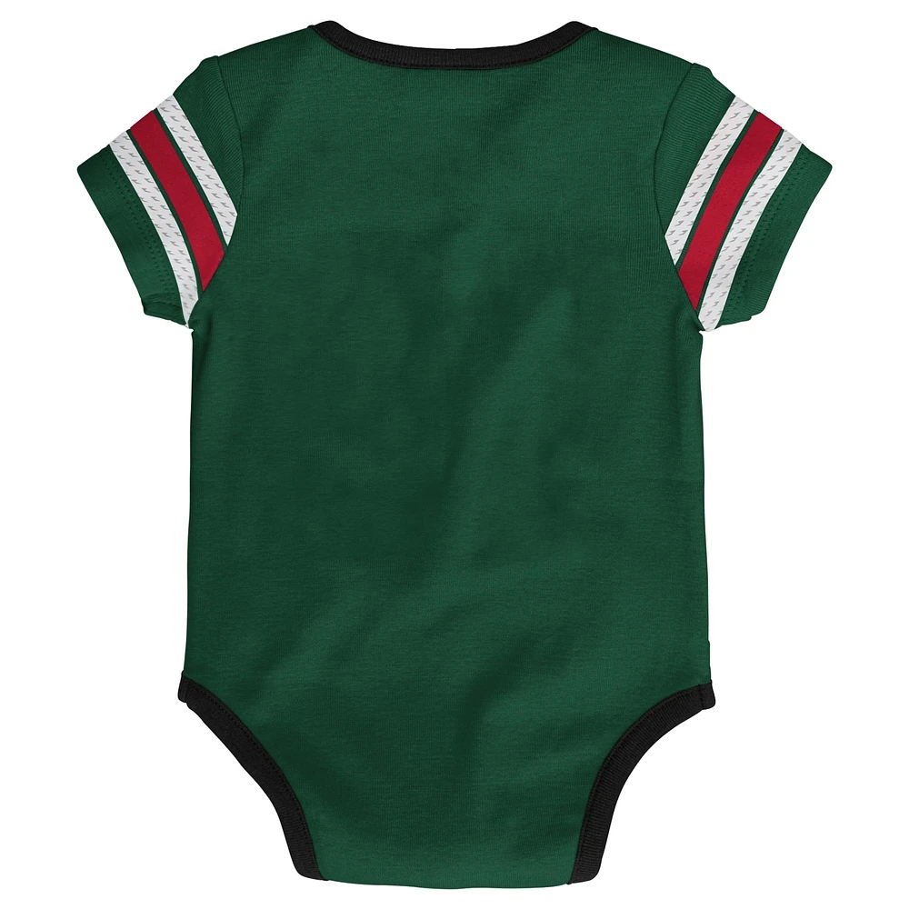 Infant Green Minnesota Wild Hockey Jersey Bodysuit