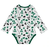 Body à manches longues pour bébé blanc Minnesota Wild Quick Learner