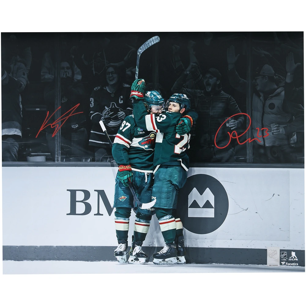 Kirill Kaprizov & Marco Rossi Minnesota Wild Autographed 16" x 20" Spotlight Celebration Photograph