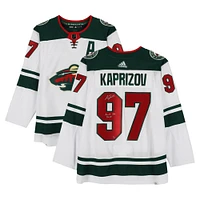 Maillot adidas authentique blanc autographié par Kirill Kaprizov du Minnesota Wild avec inscription « Kirill The Thrill » - Édition limitée à 10 exemplaires