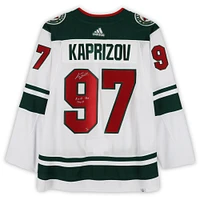Maillot adidas authentique blanc autographié par Kirill Kaprizov du Minnesota Wild avec inscription « Kirill The Thrill » - Édition limitée à 10 exemplaires